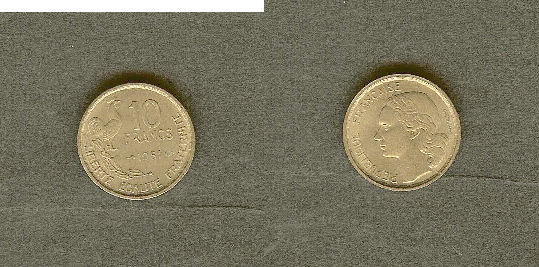 10 francs Guiraud 1951 AU+